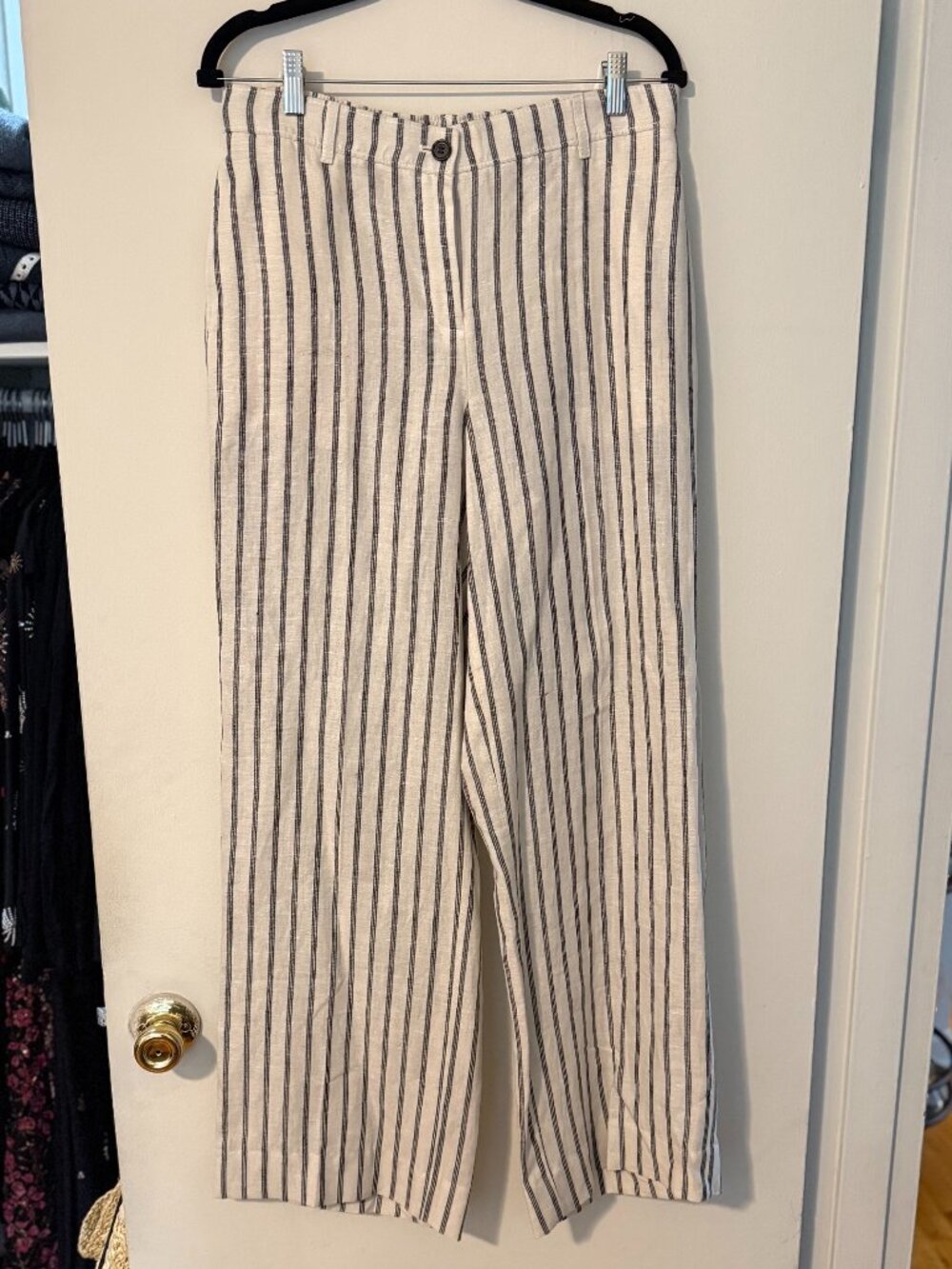 J. Crew Striped Linen Pants